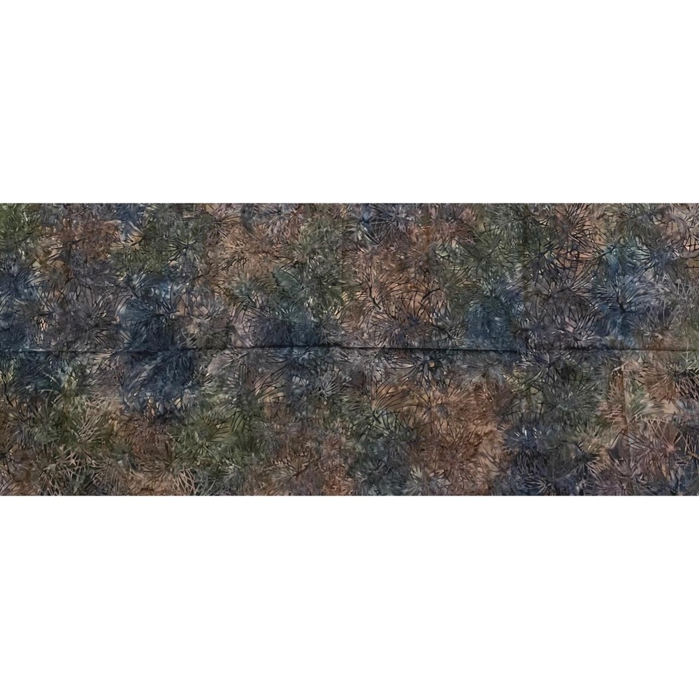 Pine Needles Jewel Tones Blue Green Batik Fabric 1.2 yds x 1/2 yd